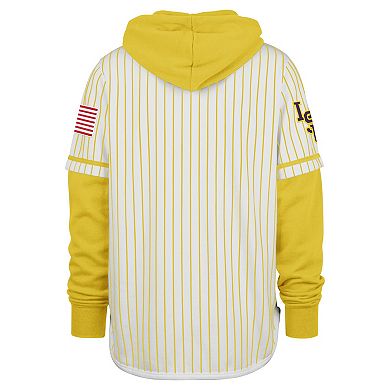 Men's '47 White LSU Tigers Double Header Shortstop Pullover Hoodie