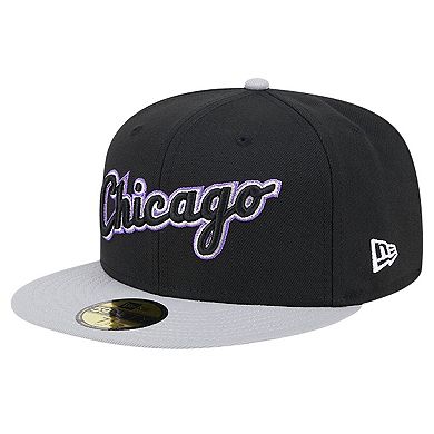 Men's New Era Black Chicago White Sox Retro Spring Training 59FIFTY Fitted Hat