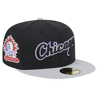 Men's New Era Black Chicago White Sox Retro Spring Training 59FIFTY Fitted Hat