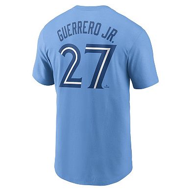 Men's Nike Vladimir Guerrero Jr. Powder Blue Toronto Blue Jays Fuse Name & Number T-Shirt