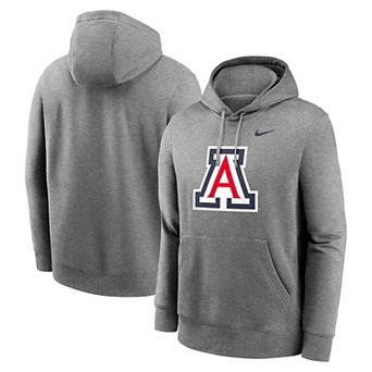 Men's Nike Heather Gray Arizona Wildcats Primetime Evergreen Club Fleece Pullover Hoodie