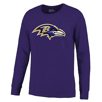 Men's Majestic Threads Derrick Henry Purple Baltimore Ravens Name & Number Long Sleeve T-Shirt