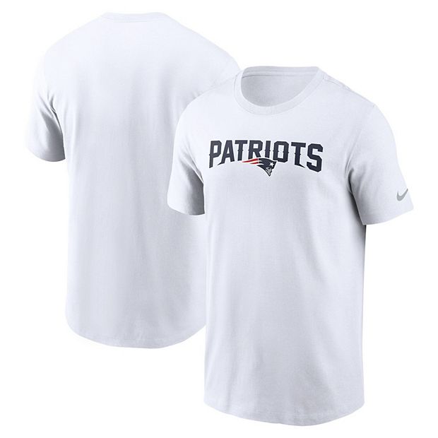 Men s Nike White New England Patriots Primetime Wordmark Essential T Shirt