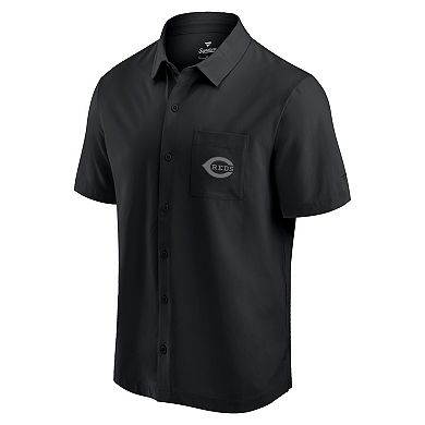 Men's Fanatics Black Cincinnati Reds Front Office Button-Up Shirt