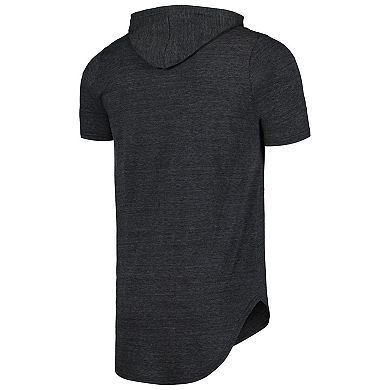 Men's Majestic Threads Black Pittsburgh Pirates Tri-Blend Hoodie T-Shirt