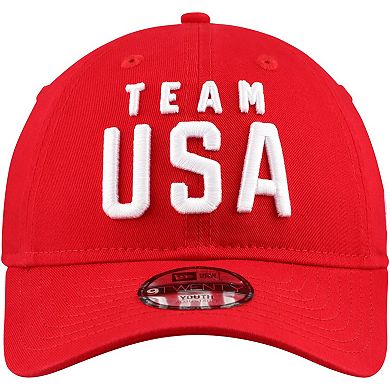 Youth New Era Red Team USA Chant 9TWENTY Adjustable Hat