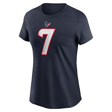 Women's Nike C.J. Stroud Navy Houston Texans Player Name & Number T-Shirt