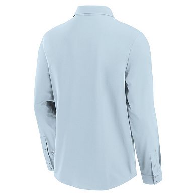 Men's Fanatics Light Blue Los Angeles Angels Front Office Long Sleeve Button-Up Shirt