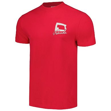 Unisex Scarlet Nebraska Huskers Hyper Local Farming Flag Skyline T-Shirt