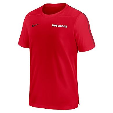Men's Nike Red Georgia Bulldogs 2024 Sideline Coach Performance Top