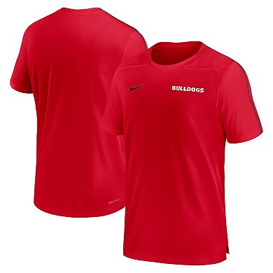 Men's Nike Red Georgia Bulldogs 2024 Sideline Coach Performance Top