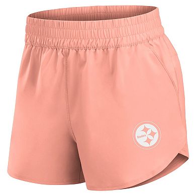 Women's Fanatics Coral Pittsburgh Steelers Front Office Woven Shorts