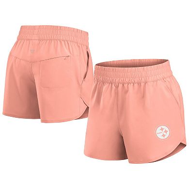Women's Fanatics Coral Pittsburgh Steelers Front Office Woven Shorts