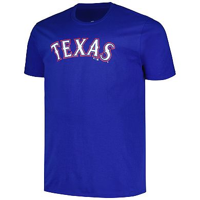 Men's Profile Wyatt Langford Royal Texas Rangers Big & Tall Name & Number T-Shirt