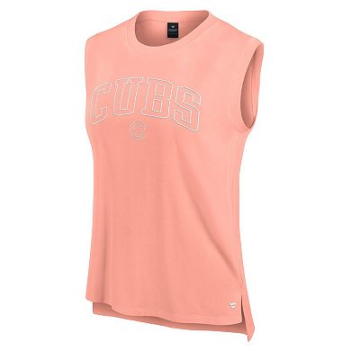Women's Fanatics Signature Coral Chicago Cubs Studio Gym Tank Top