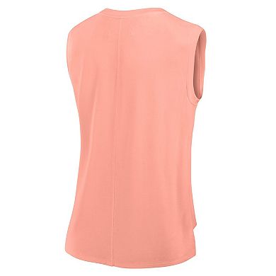 Women's Fanatics Signature Coral Chicago Cubs Studio Gym Tank Top