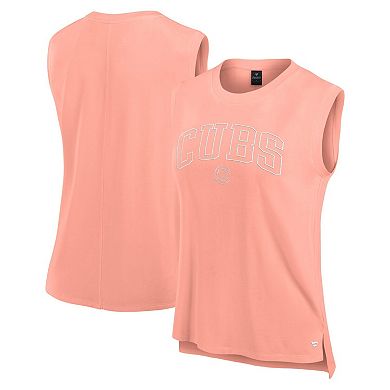 Women's Fanatics Signature Coral Chicago Cubs Studio Gym Tank Top