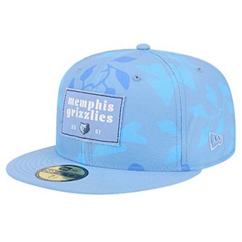 Men's New Era Blue Memphis Grizzlies Palm Fronds 2-Tone 59FIFTY Fitted Hat