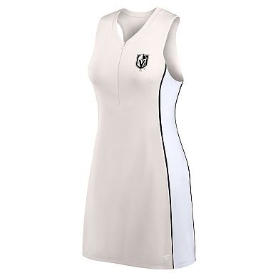 Women's Fanatics Tan Vegas Golden Knights Studio Boost Athletic Half-Zip Dress