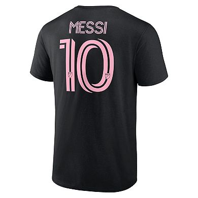 Men's Fanatics Lionel Messi Black Inter Miami CF Authentic Stack Name