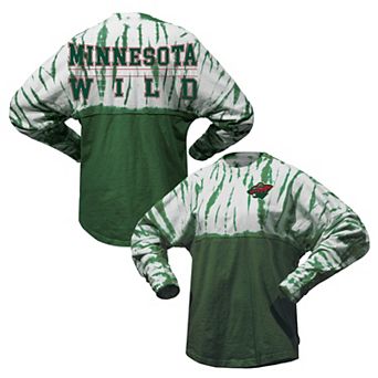 Unisex Spirit Jersey Hunter Green Minnesota Wild Crystal Half Dye Long Sleeve T-Shirt