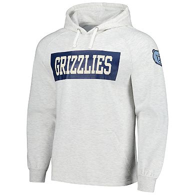 Men's Fanatics Ash Memphis Grizzlies Softhand Raglan Tri-Blend Pullover Hoodie