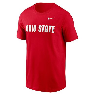 Men's Nike Scarlet Ohio State Buckeyes Primetime Wordmark T-Shirt
