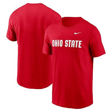Men's Nike Scarlet Ohio State Buckeyes Primetime Wordmark T-Shirt