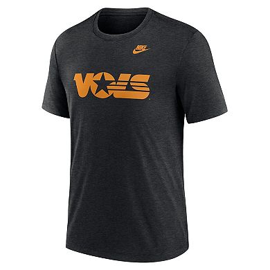 Men's Nike Heather Black Tennessee Volunteers Blitz Evergreen Legacy Primary Tri-Blend T-Shirt