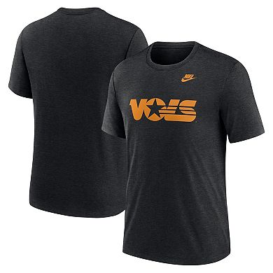 Men's Nike Heather Black Tennessee Volunteers Blitz Evergreen Legacy Primary Tri-Blend T-Shirt