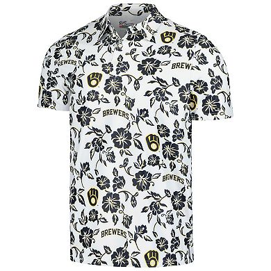 Men's Reyn Spooner White Milwaukee Brewers Pua Performance Polo