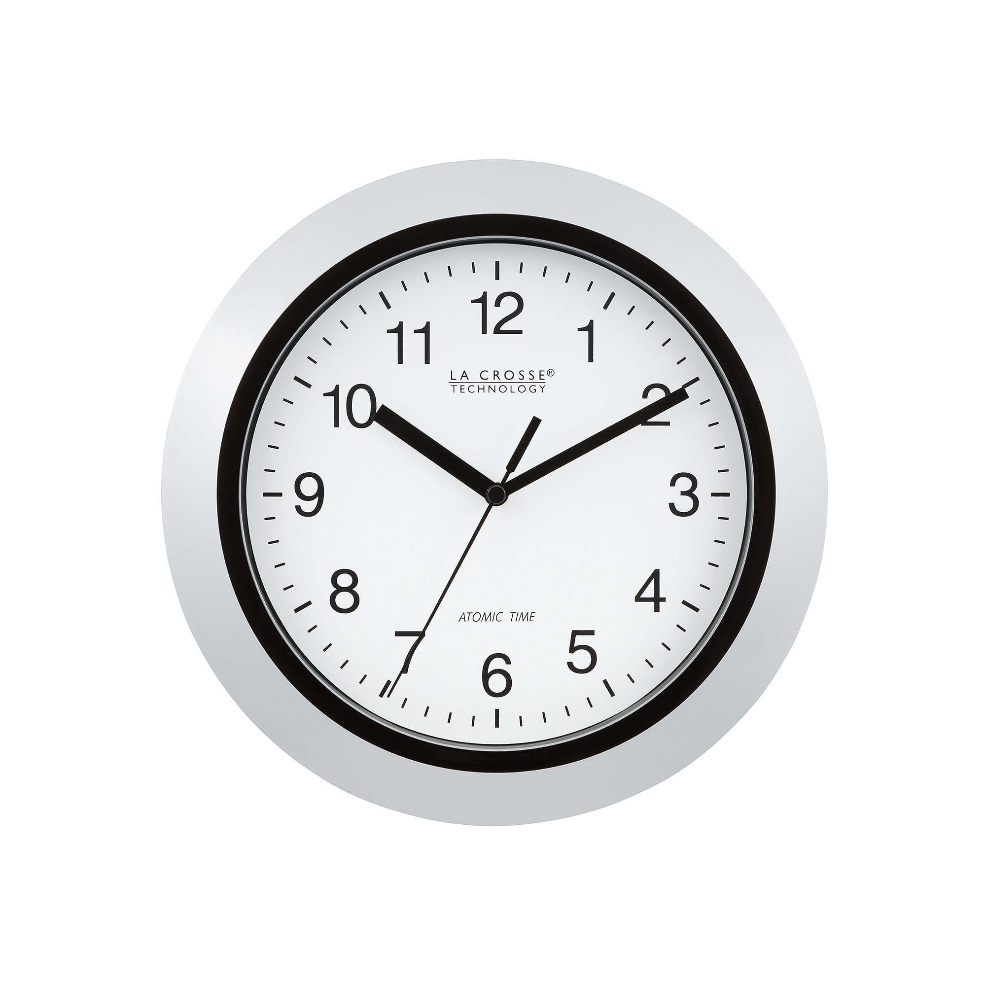 La Crosse Technology Atomic Analog Wall Clock, Silver