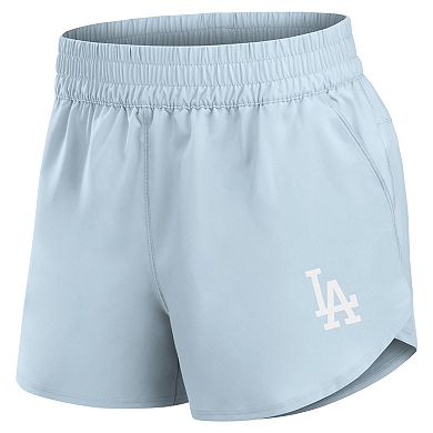 Women's Fanatics Light Blue Los Angeles Dodgers Studio Woven Vibe Shorts