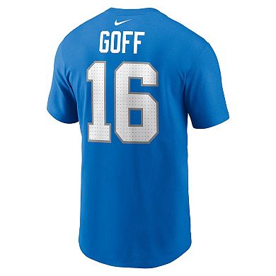 Men's Nike Jared Goff Blue Detroit Lions Name & Number T-Shirt