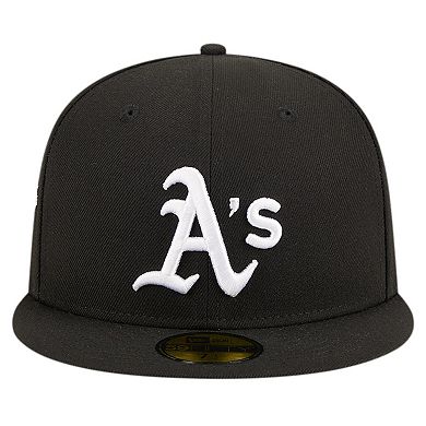 Men's New Era Black Oakland Athletics Logo 59FIFTY Fitted Hat