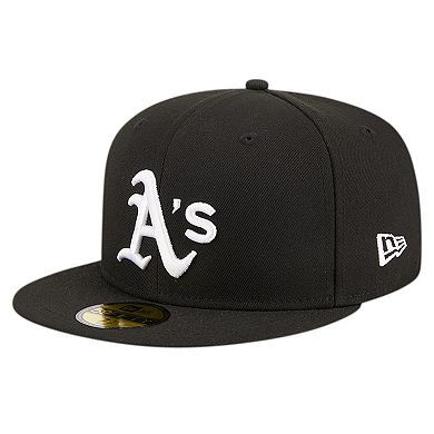 Men's New Era Black Oakland Athletics Logo 59FIFTY Fitted Hat