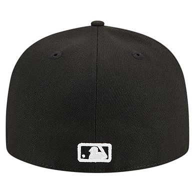 Men's New Era Black Oakland Athletics Logo 59FIFTY Fitted Hat
