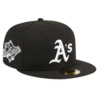Men's New Era Black Oakland Athletics Logo 59FIFTY Fitted Hat