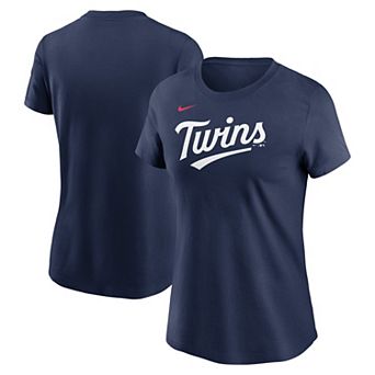 Women's Nike Navy Minnesota Twins Fuse Wordmark T-Shirt