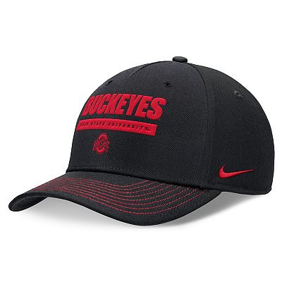 Unisex Nike Black Ohio State Buckeyes 2024 Sideline Rise Adjustable Hat