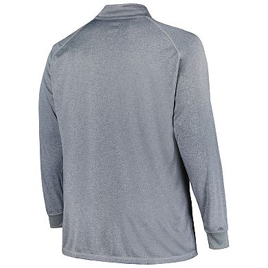 Men's Profile Gray San Diego Padres Big & Tall Raglan Quarter-Zip Top