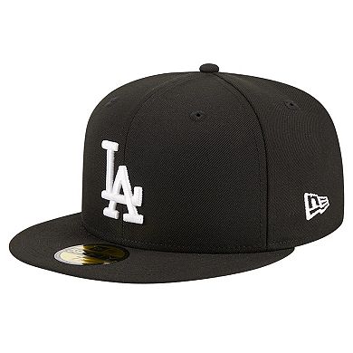 Men's New Era Black Los Angeles Dodgers Logo 59FIFTY Fitted Hat