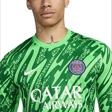 Men's Nike Green Paris Saint-Germain 2024/25 Goalkeeper Replica Stadium Long Sleeve Jersey