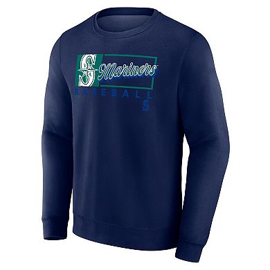 Men's Fanatics Navy Seattle Mariners Focus Fleece Pullover Sweatshirt