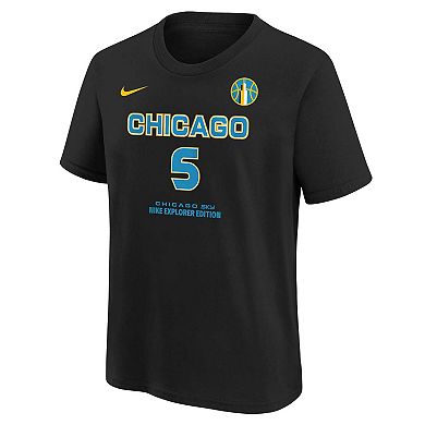Youth Nike Angel Reese Black Chicago Sky 2024 WNBA Draft Name & Number T-Shirt
