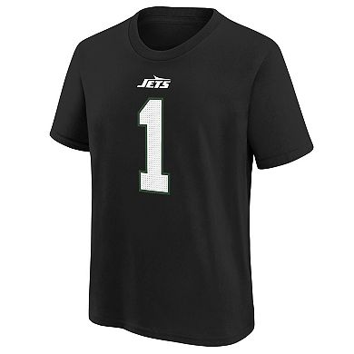 Youth Nike Ahmad Sauce Gardner Black New York Jets Player Name & Number T-Shirt