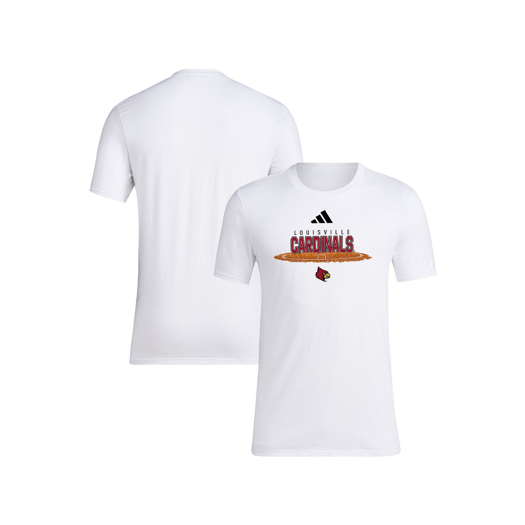 Mens adidas White Louisville Cardinals Softball Pitchers Circle T-Shirt, 