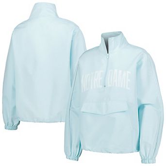 Women's Lusso Light Blue Notre Dame Fighting Irish Parker Quarter-Zip Rain Tech Jacket