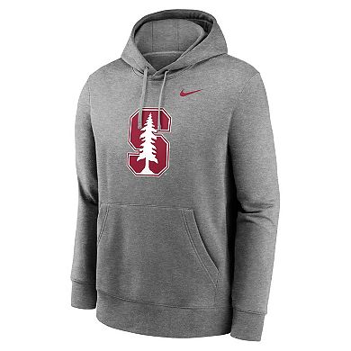 Men's Nike Heather Gray Stanford Cardinal Primetime Evergreen Club Fleece Pullover Hoodie