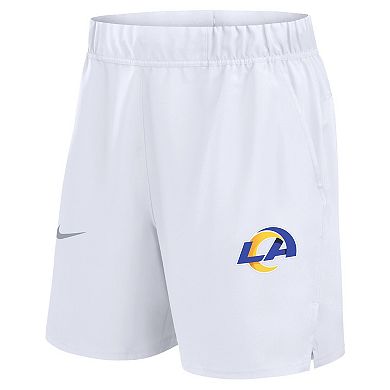 Men's Nike White Los Angeles Rams Blitz Victory Performance Shorts